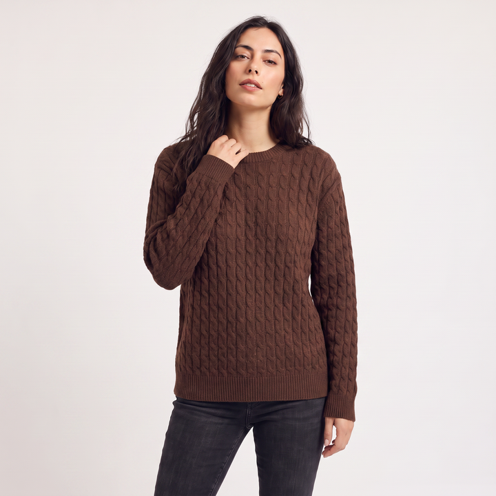 Wool Oversized Cable Knit Sweater