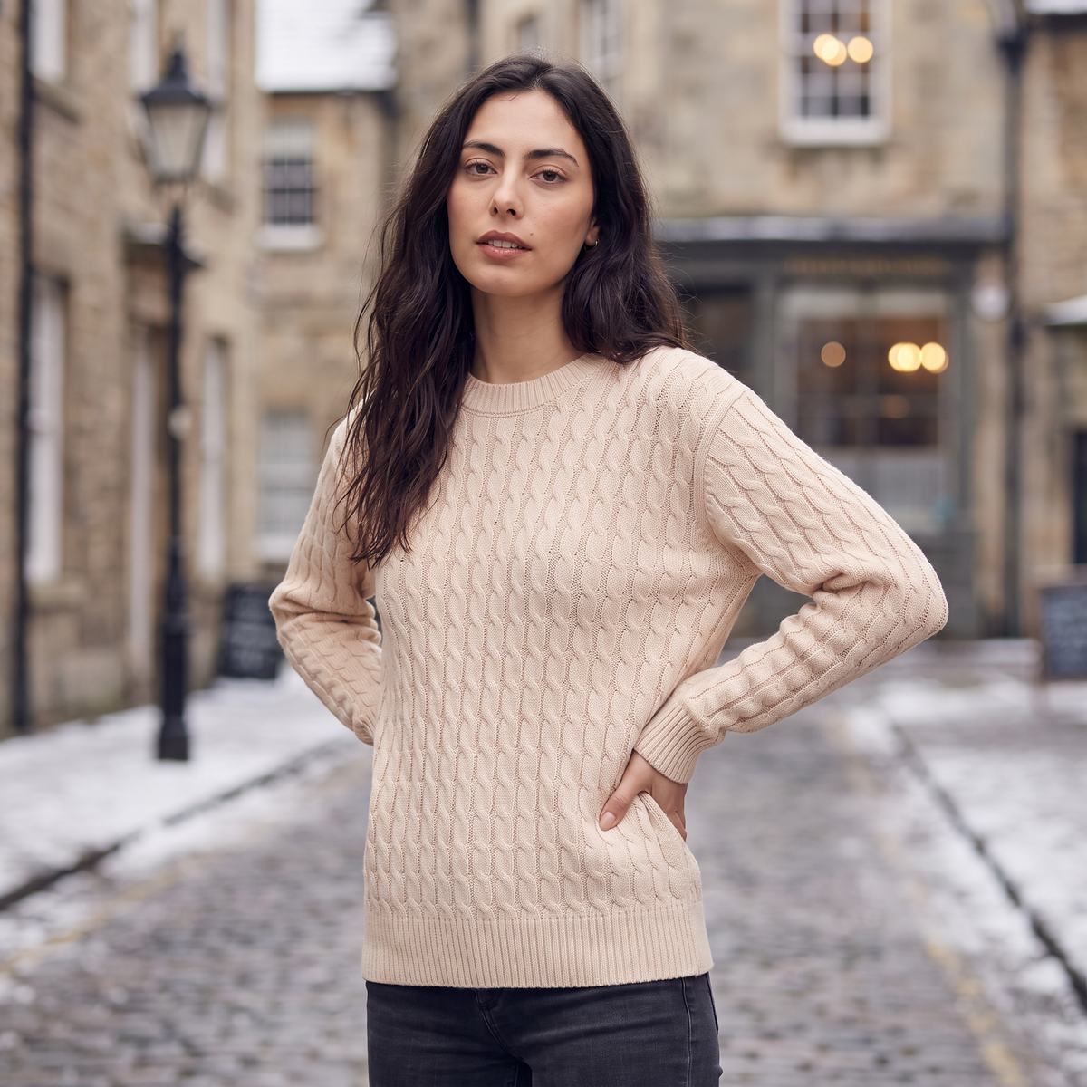 Wool Oversized Cable Knit Sweater