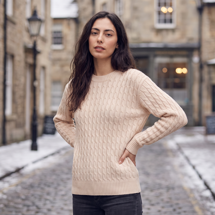 Wool Oversized Cable Knit Sweater
