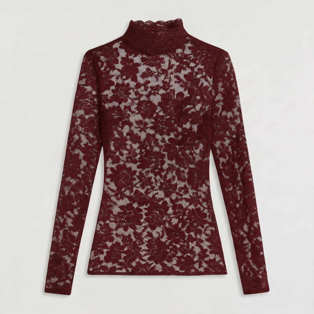 Lace High-Neck Blouse