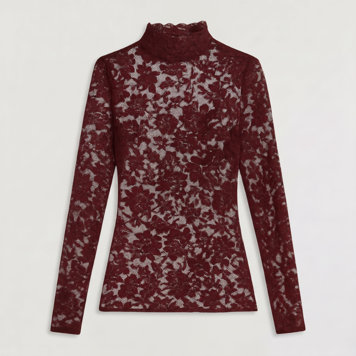 Lace High-Neck Blouse