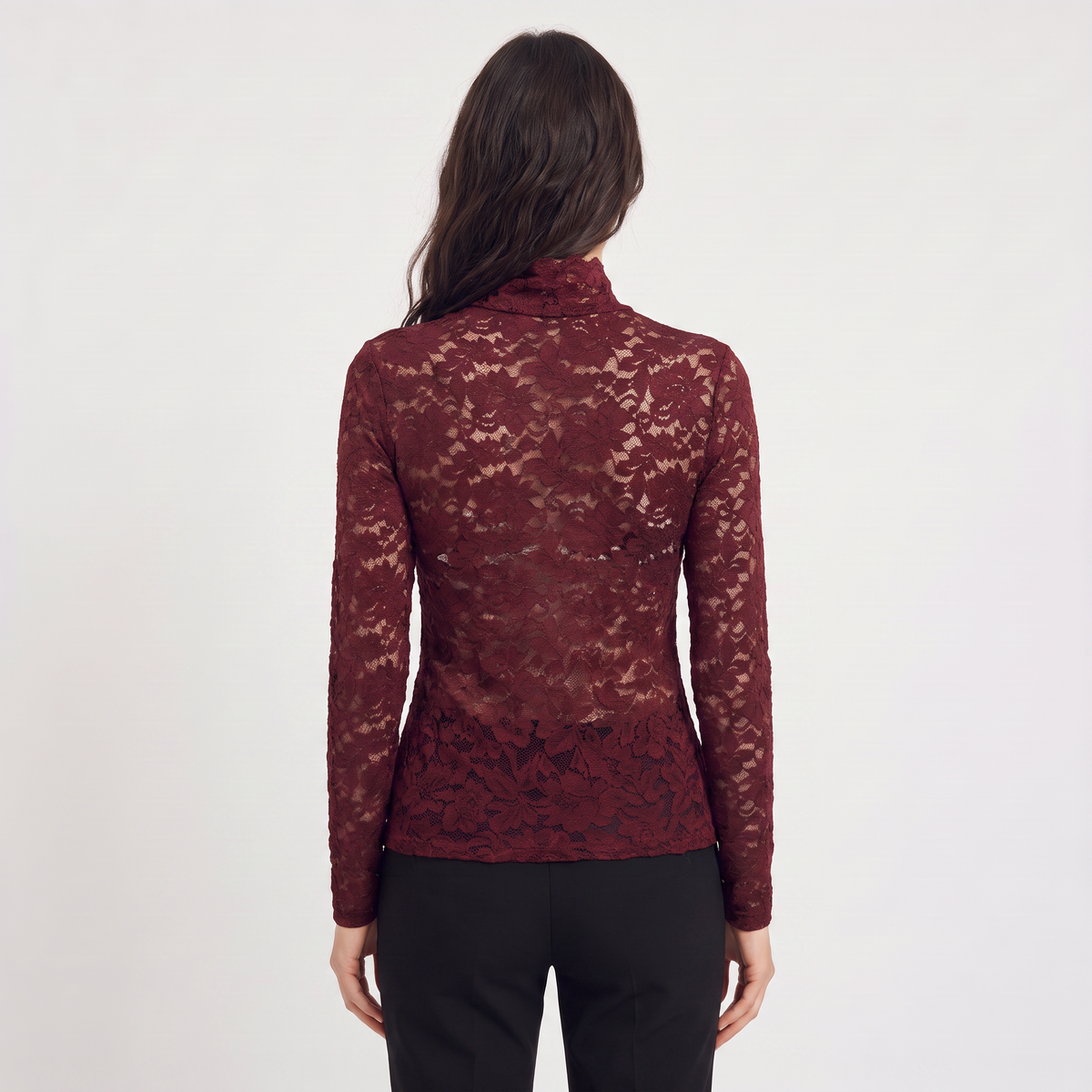 Lace High-Neck Blouse