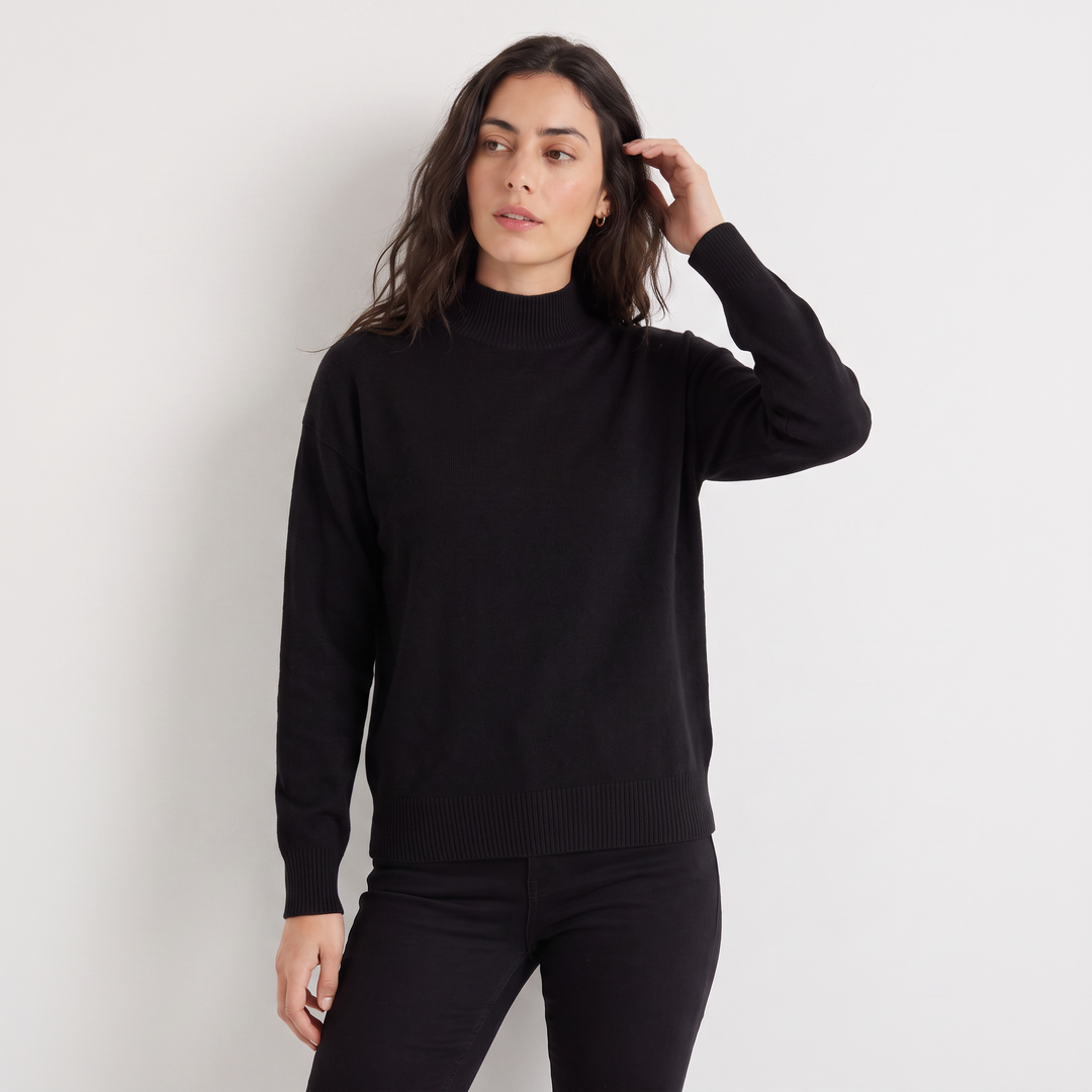 Half-Neck Knitted Sweater