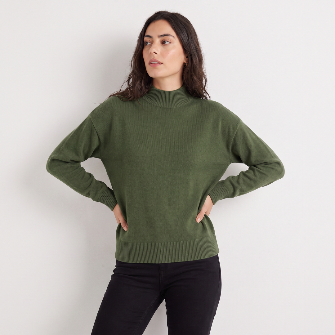 Half-Neck Knitted Sweater
