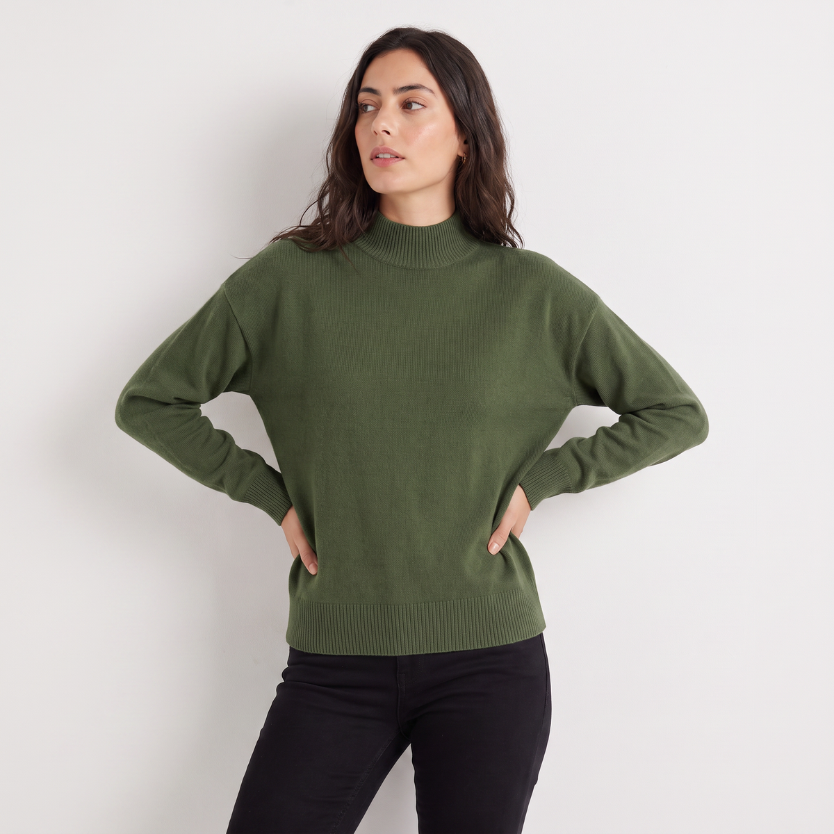 Half-Neck Knitted Sweater