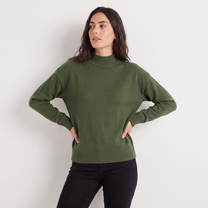 Half-Neck Knitted Sweater