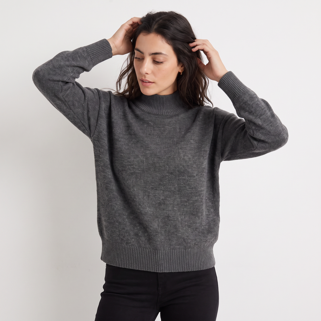 Half-Neck Knitted Sweater