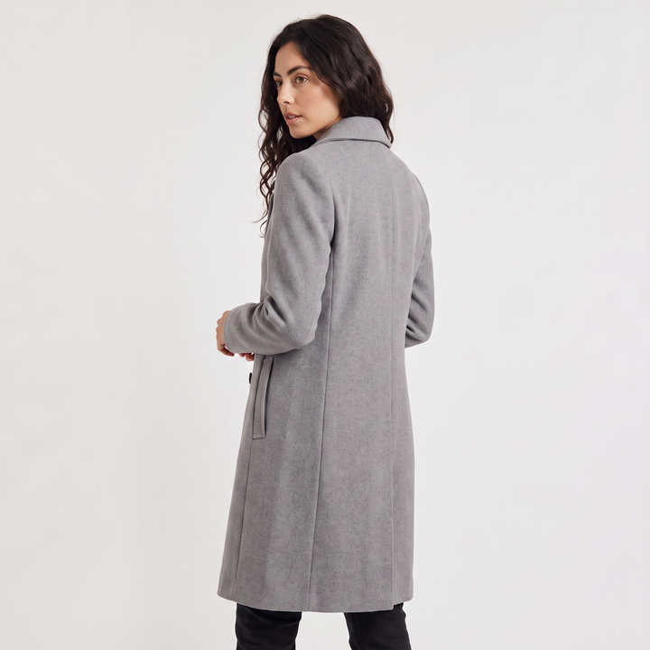Double-Breasted Wool Blend Coat