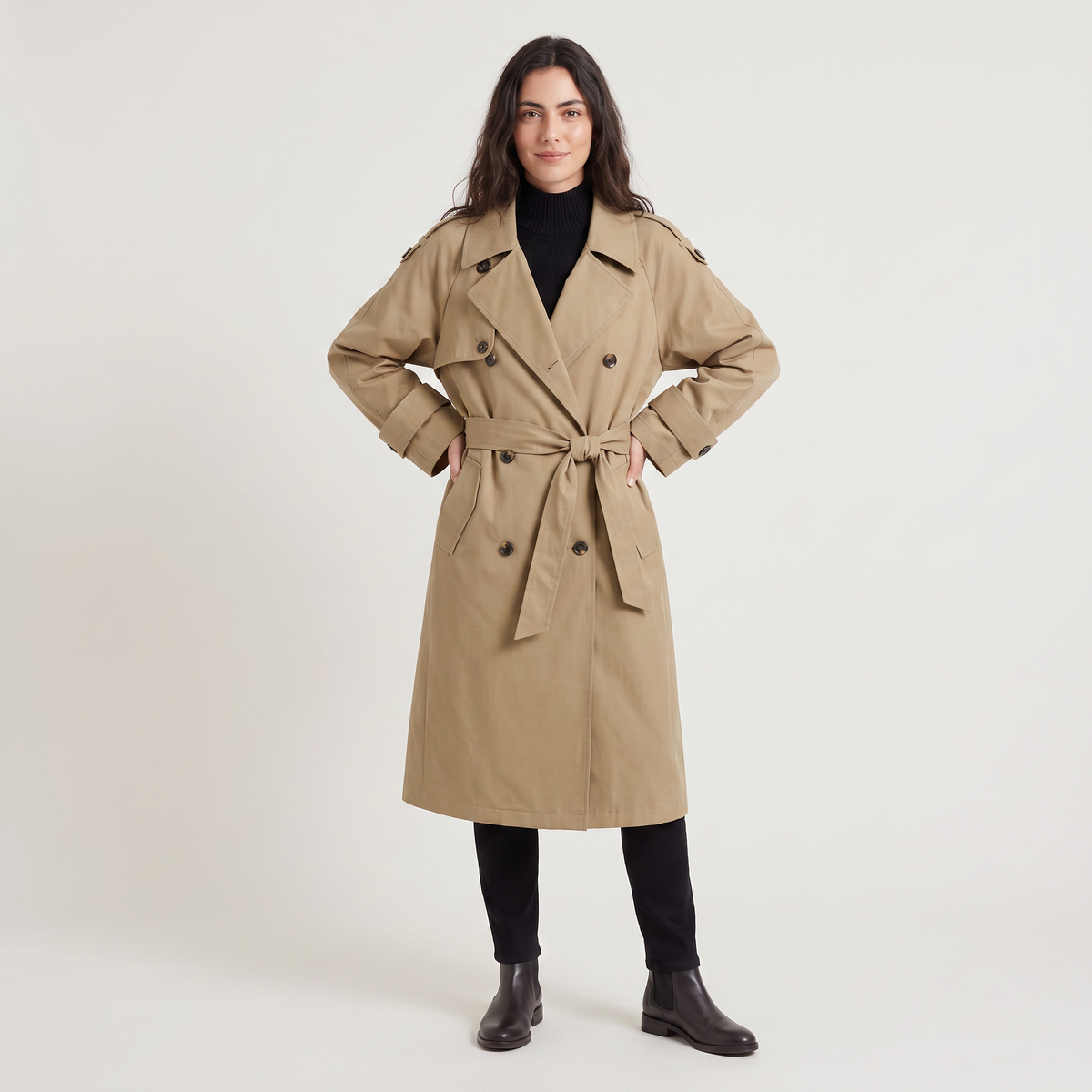 Oversized Double-Breasted Trench Coat