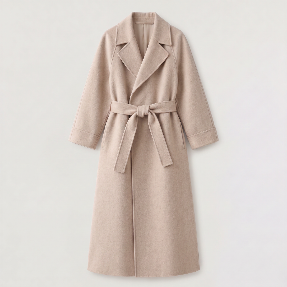 Long Wrap Wool Blend Coat