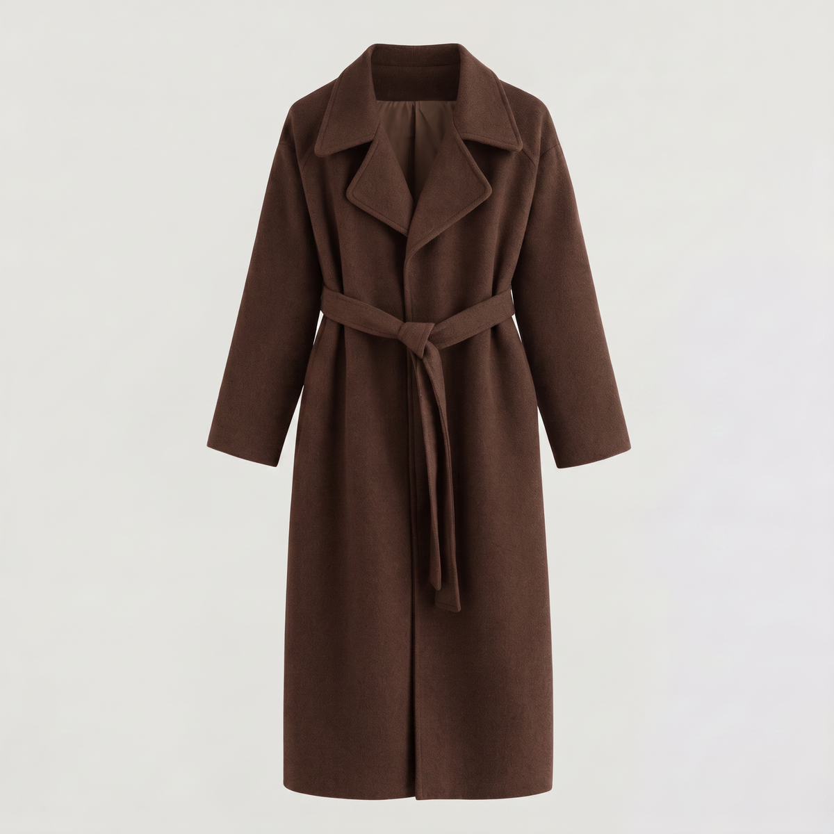 Long Wrap Wool Blend Coat