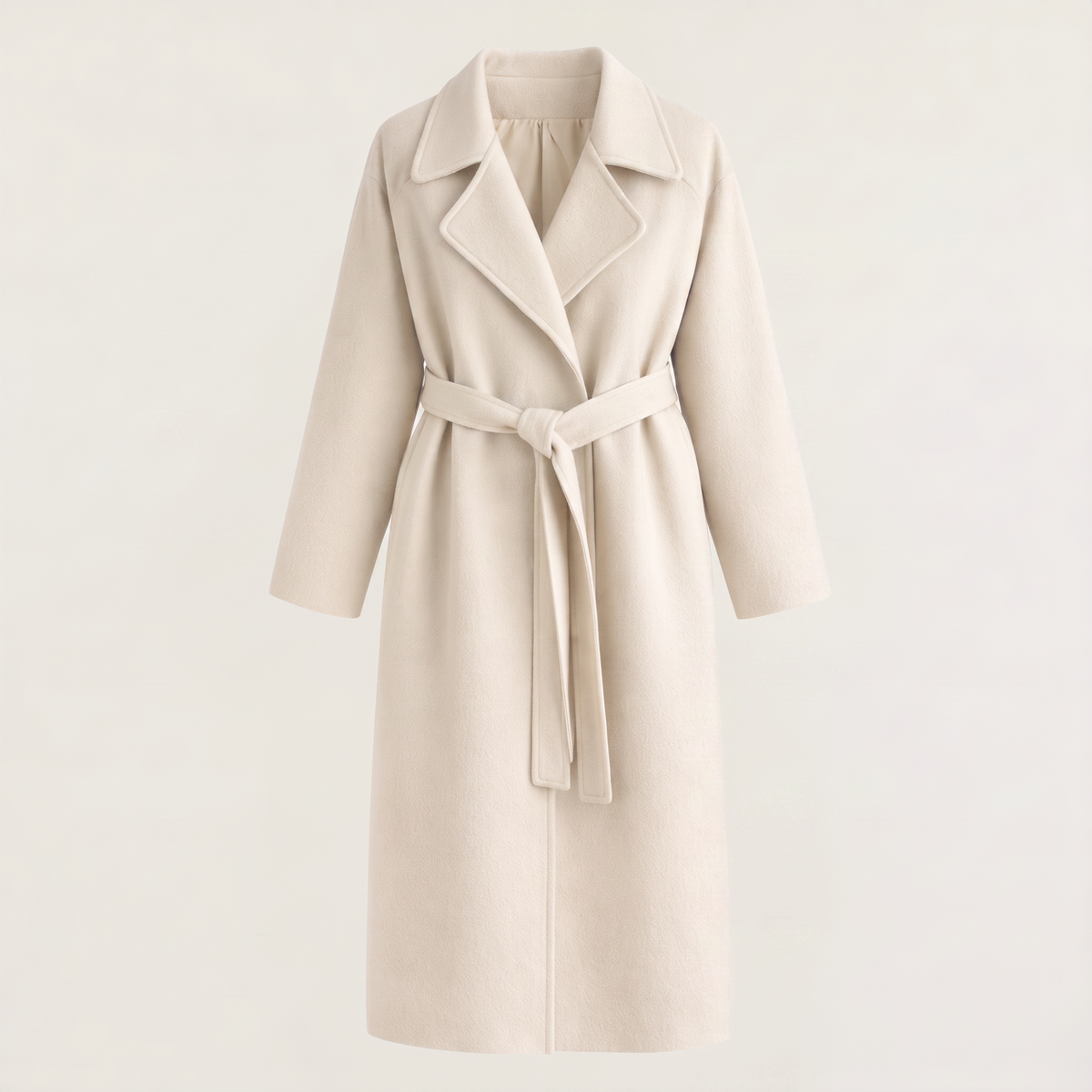 Long Wrap Wool Blend Coat