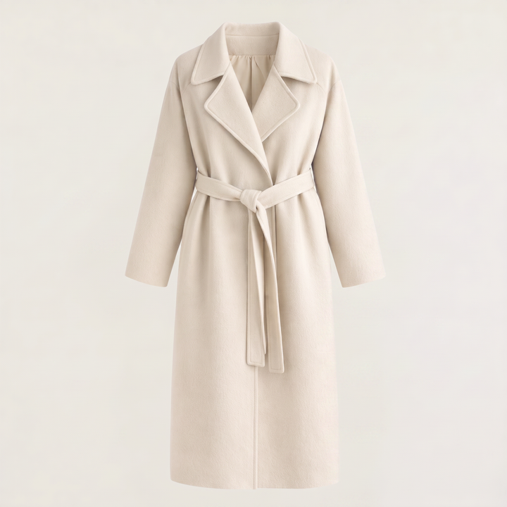 Long Wrap Wool Blend Coat