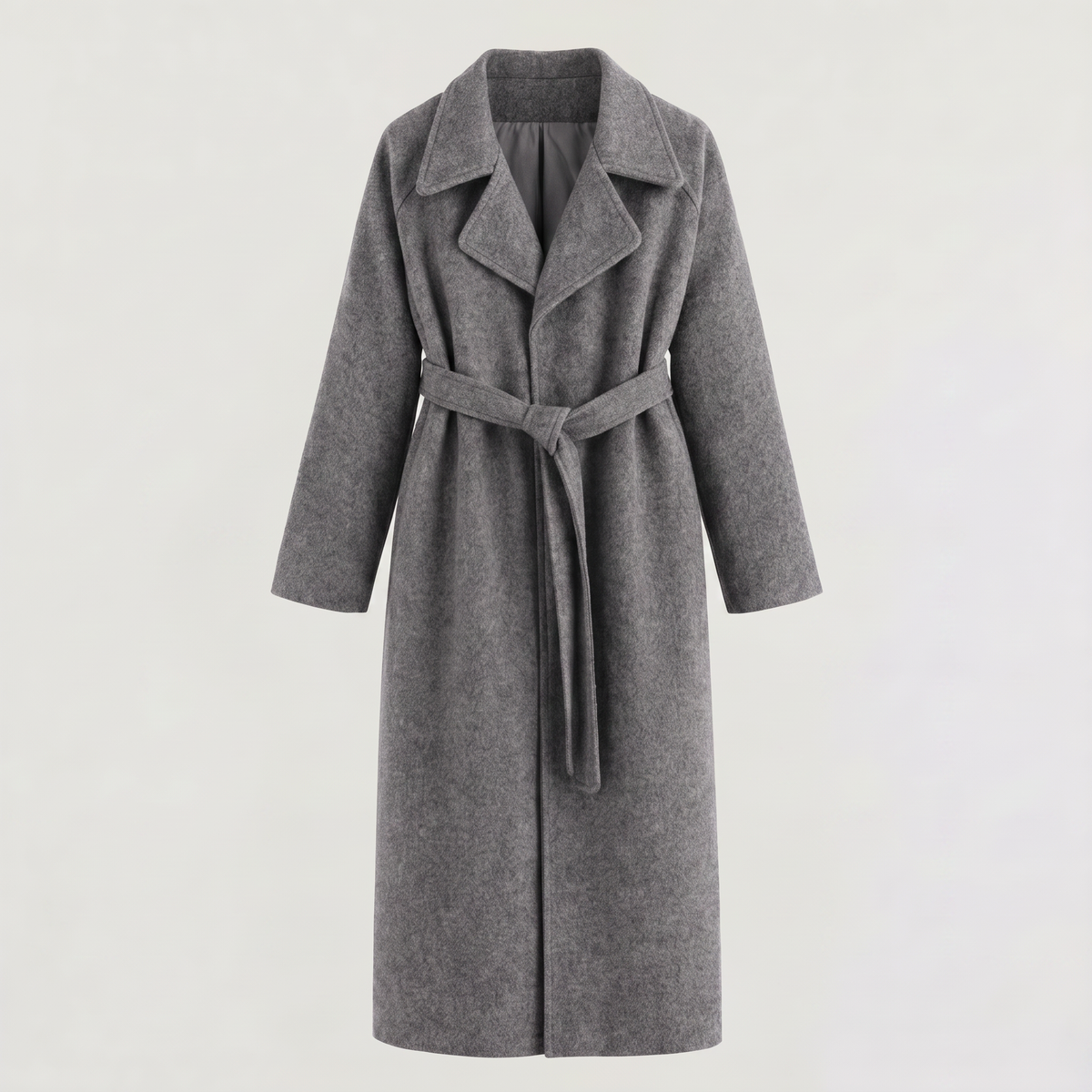 Long Wrap Wool Blend Coat