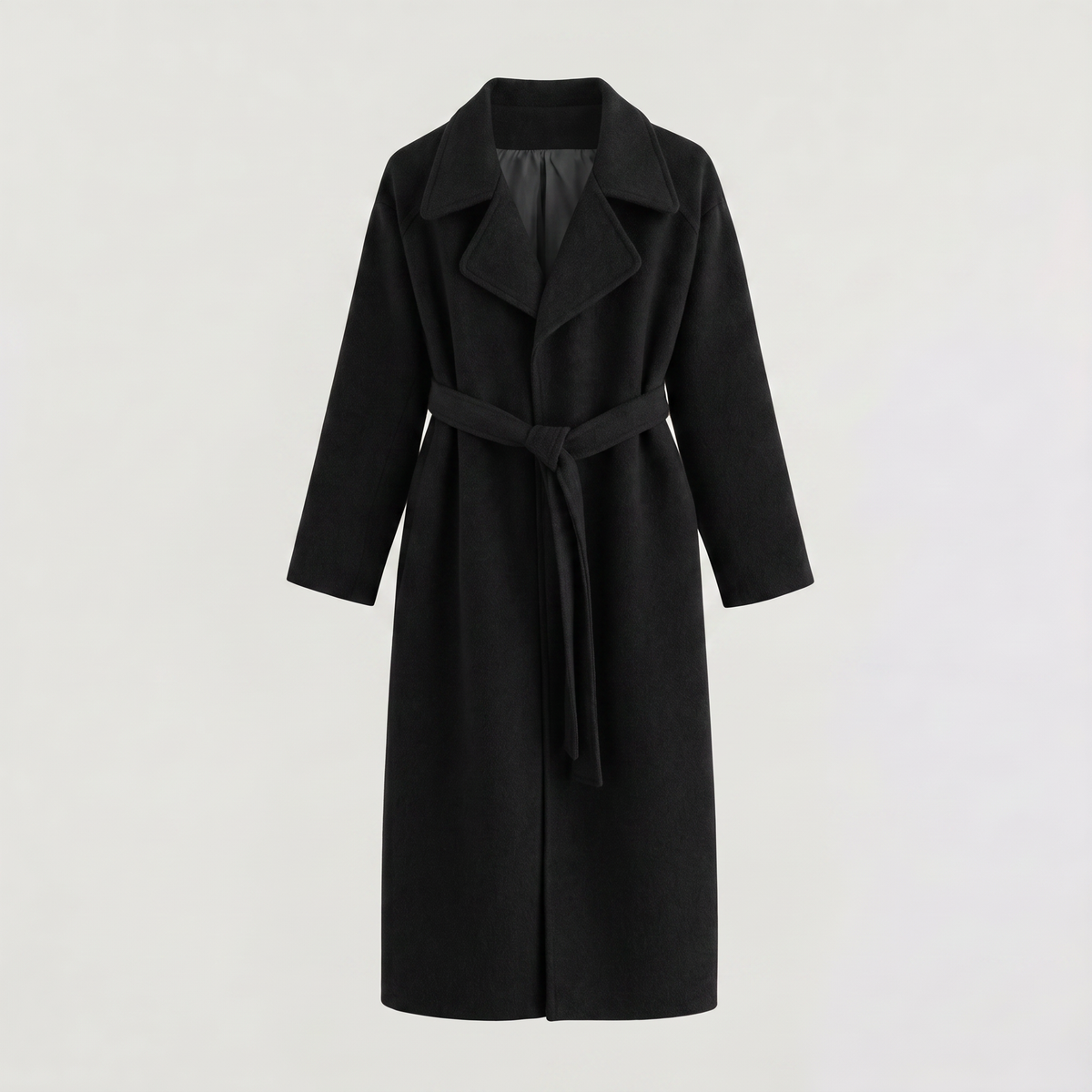Long Wrap Wool Blend Coat