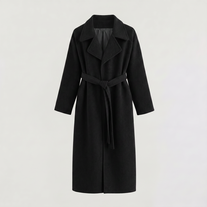 Long Wrap Wool Blend Coat