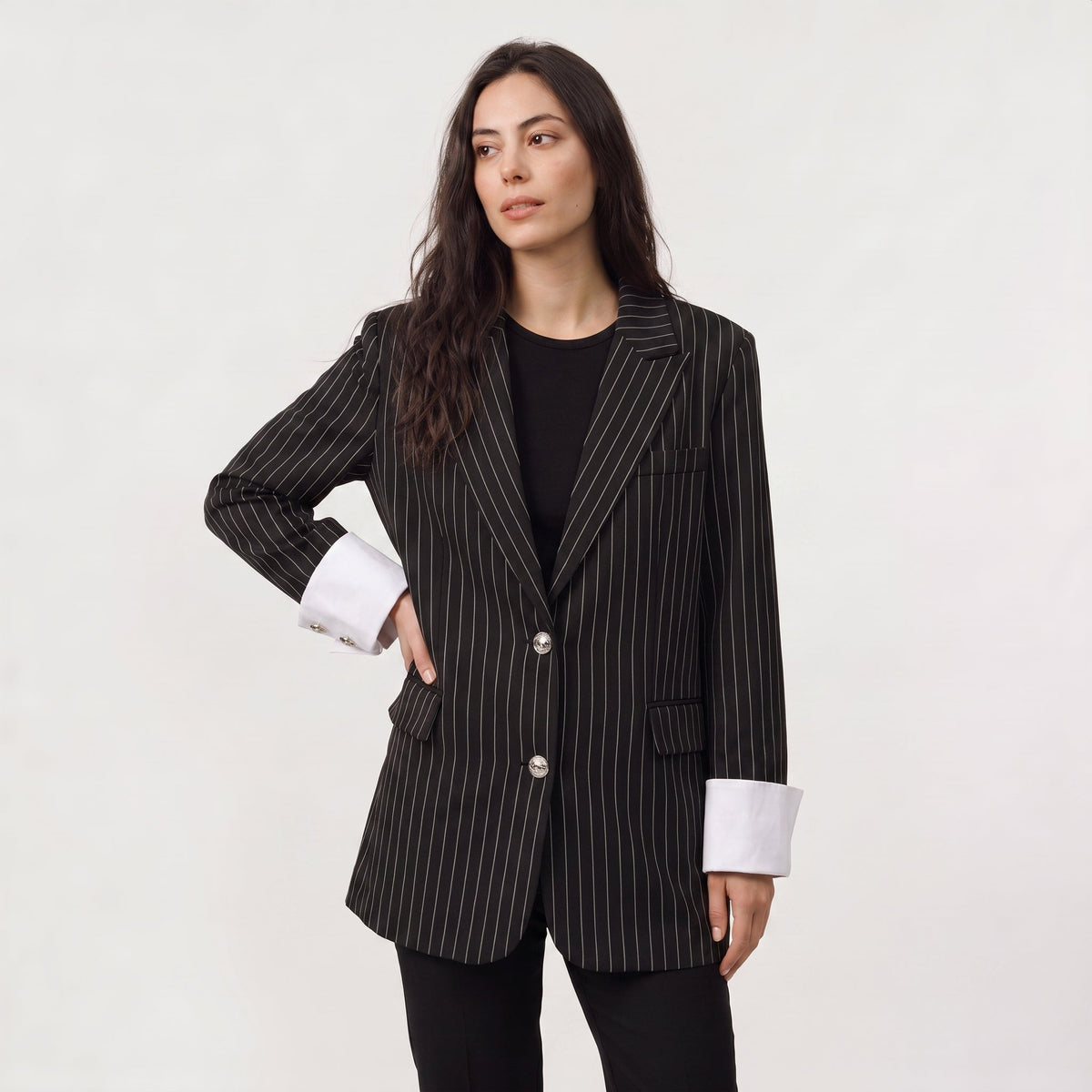 Oversized Striped Blazer
