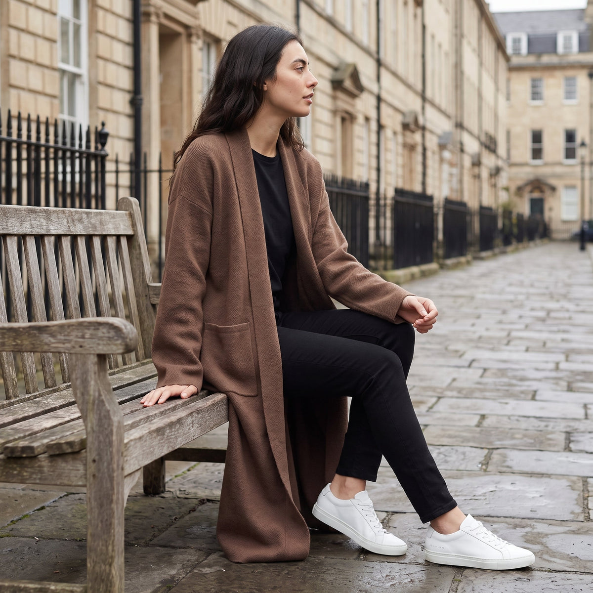 Long Open-Front Cardigan