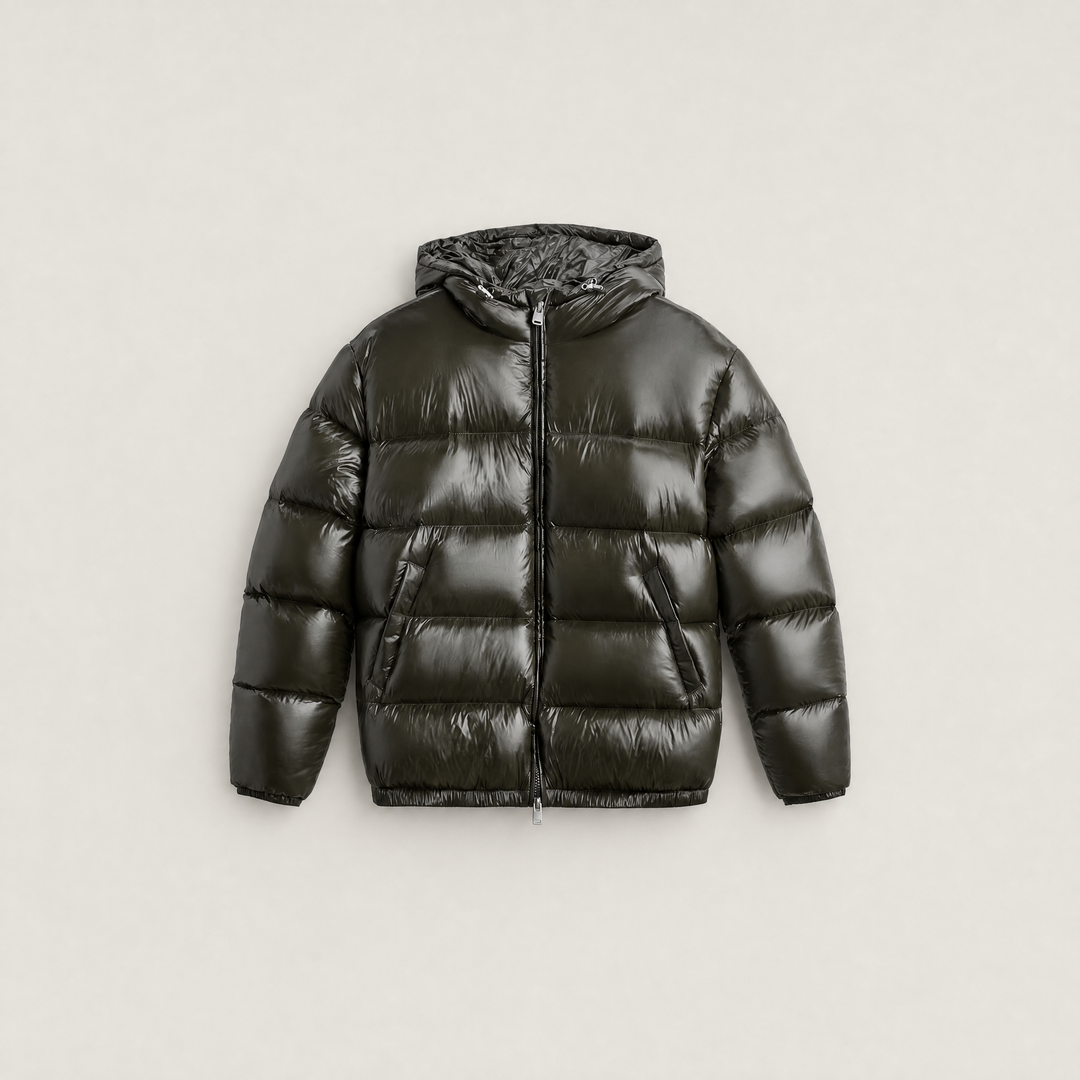 Hooded Glossy Puffer Jacket