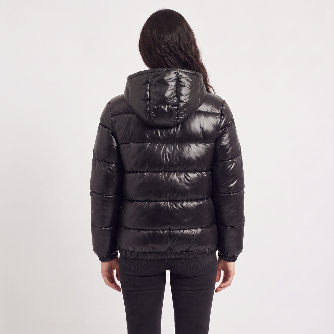 Hooded Glossy Puffer Jacket