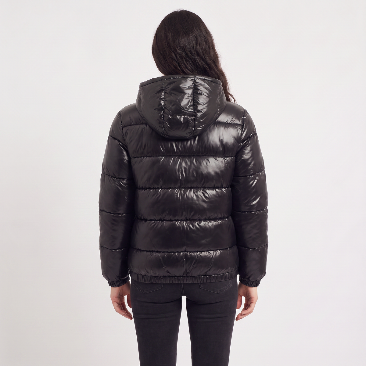 Hooded Glossy Puffer Jacket