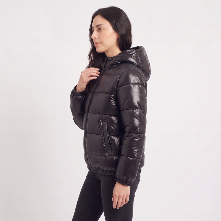 Hooded Glossy Puffer Jacket