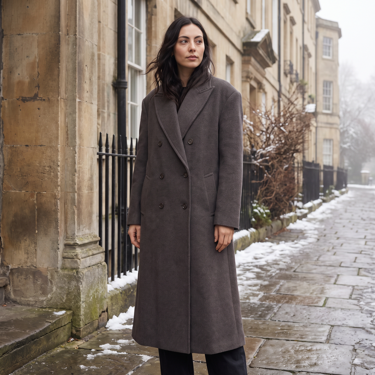 Oversized Double-Breasted Coat