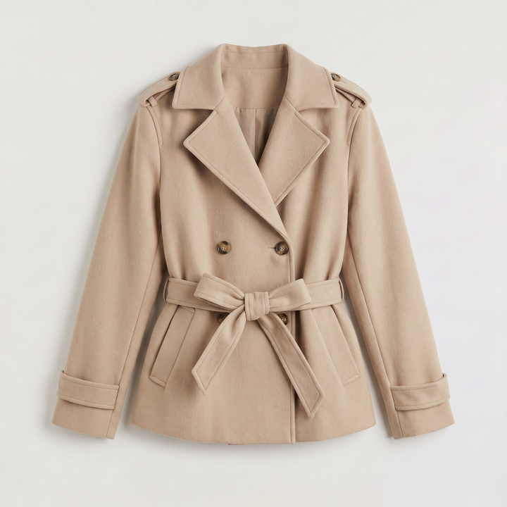 Oversized Wool Blend Short Trench Coat