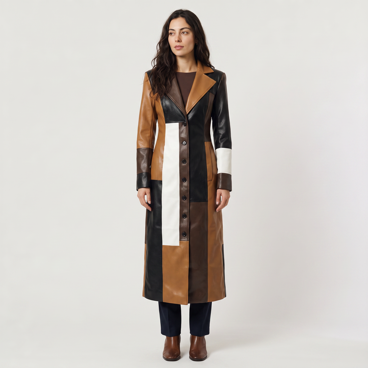 Patchwork Trench Coat