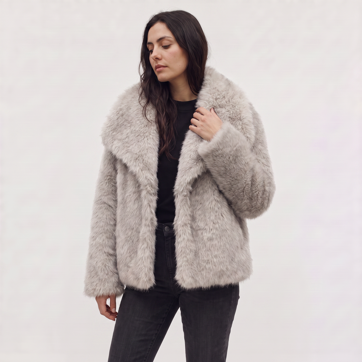 Longline Faux Fur Coat
