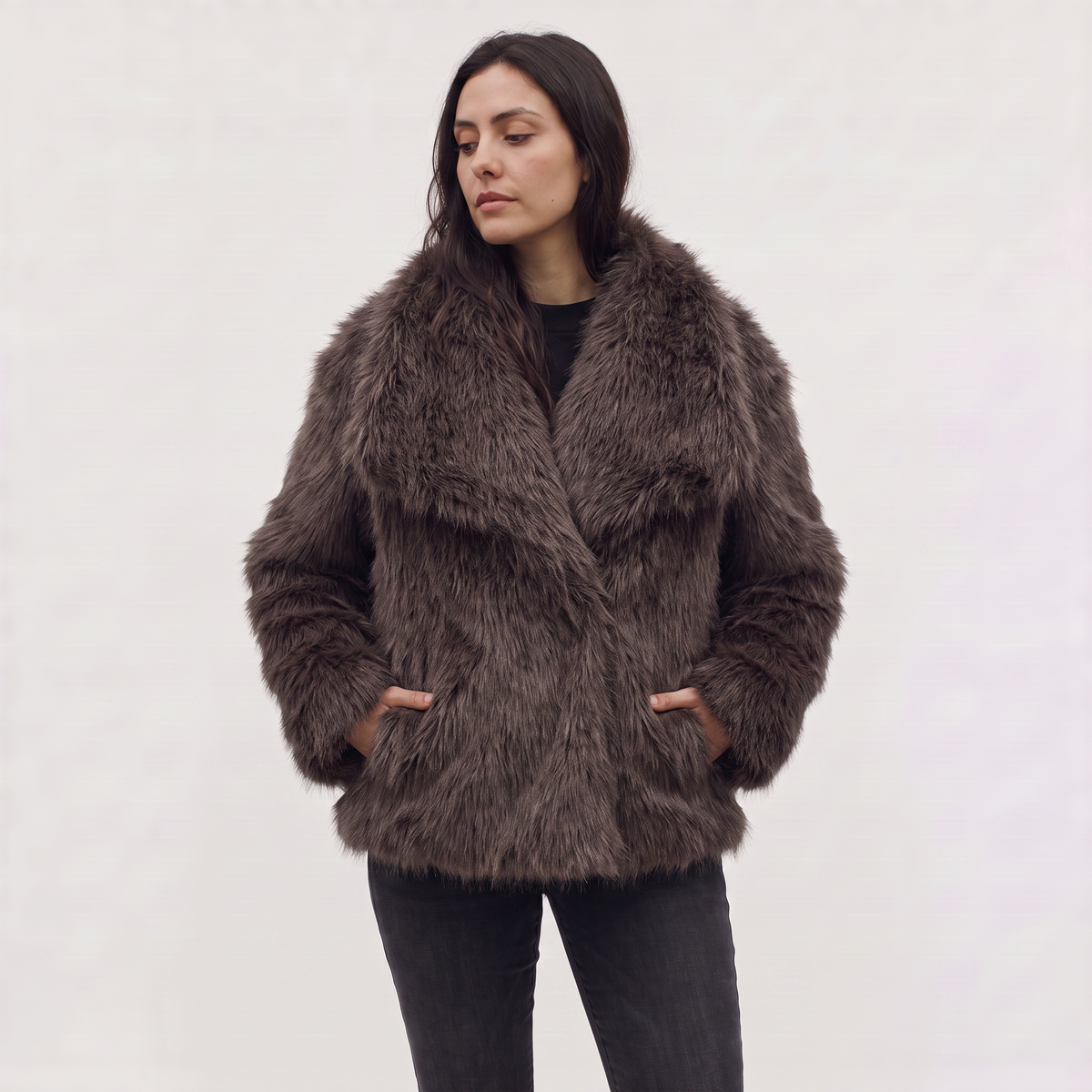 Longline Faux Fur Coat