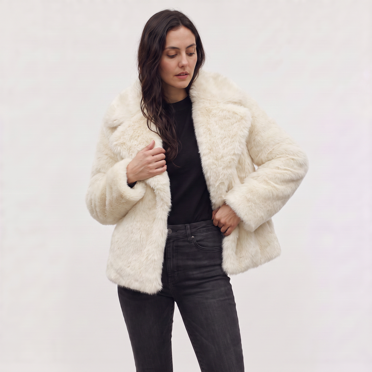 Longline Faux Fur Coat