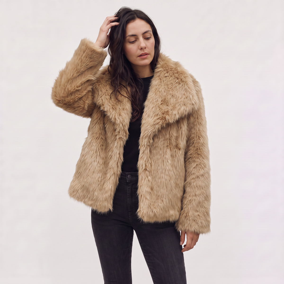Longline Faux Fur Coat