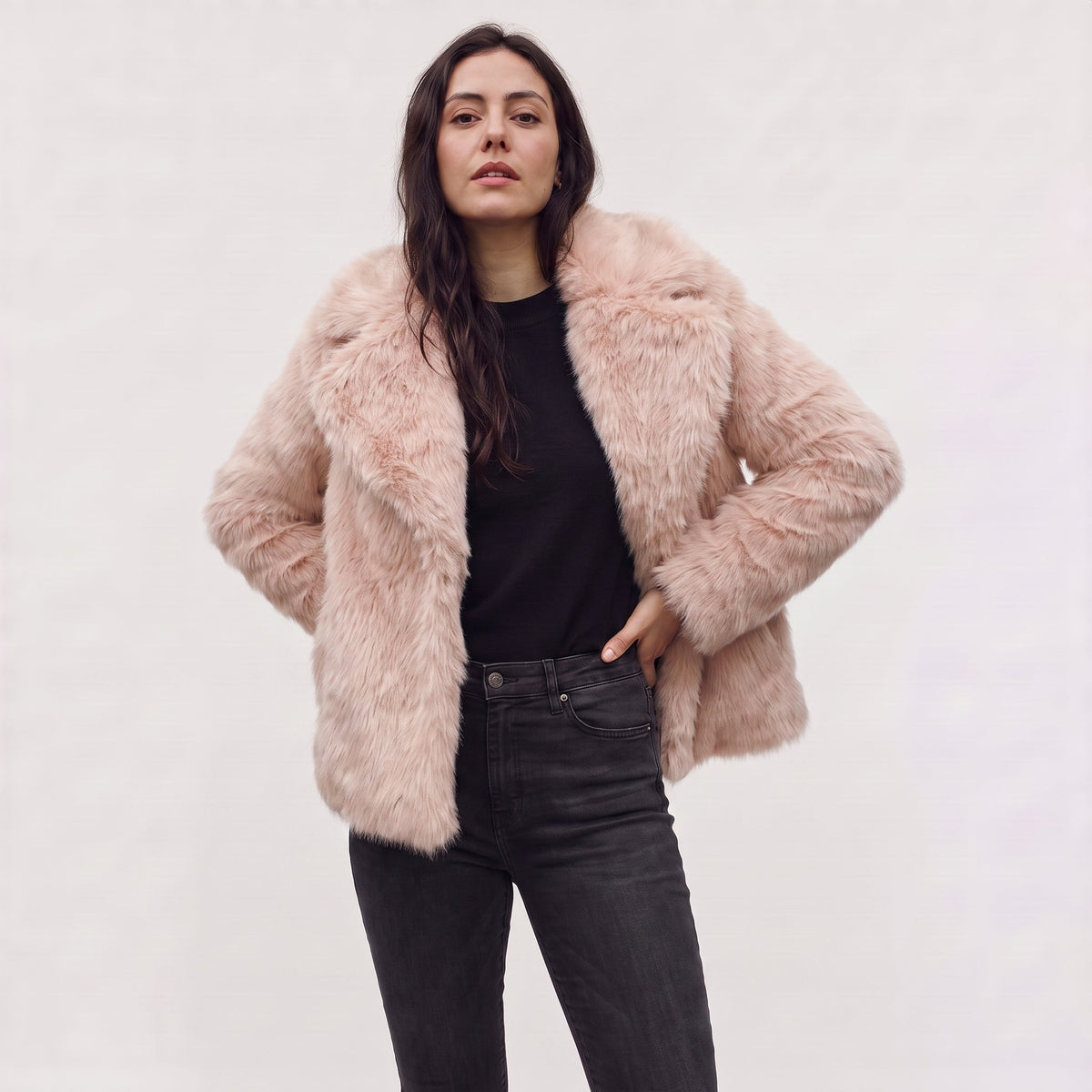 Longline Faux Fur Coat