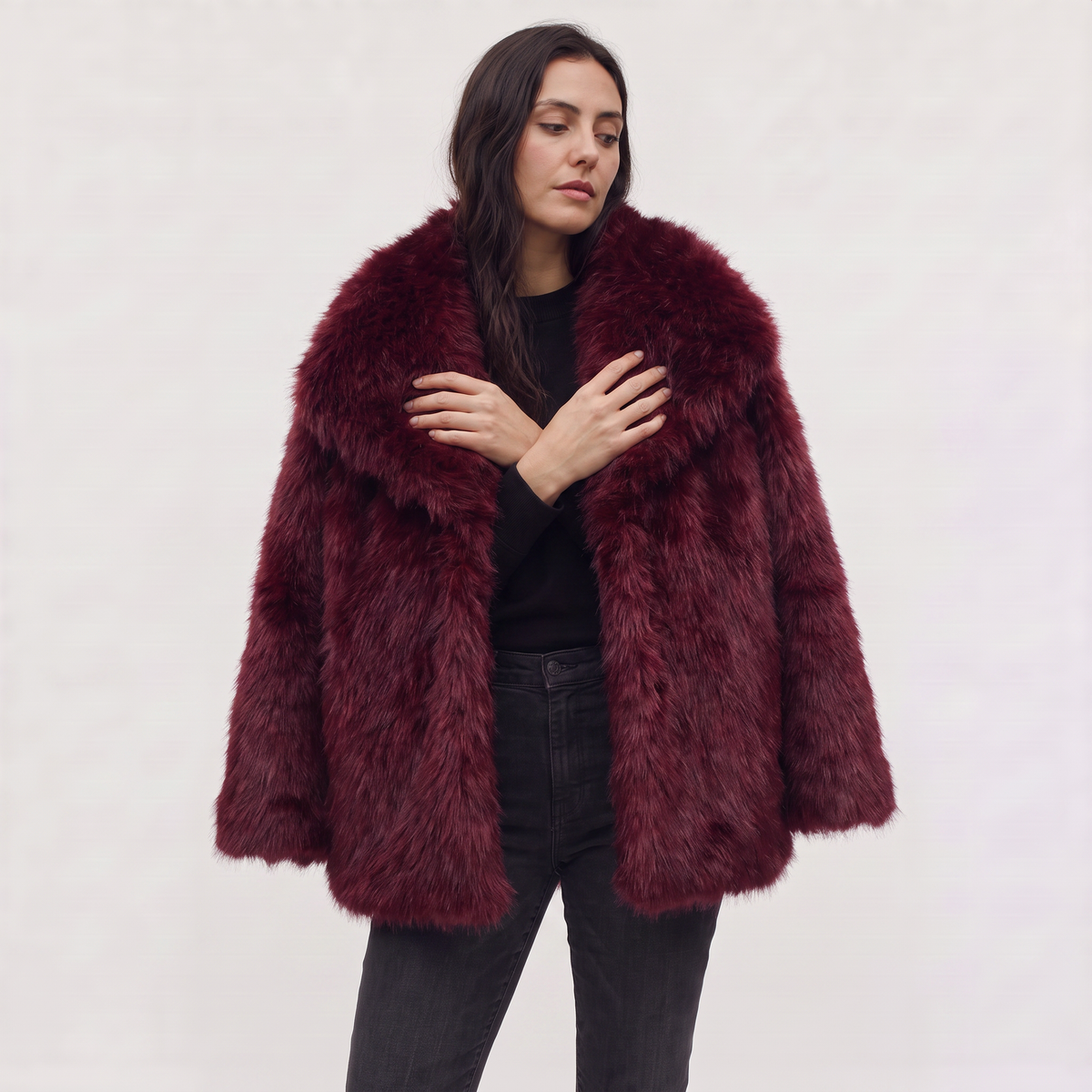 Longline Faux Fur Coat