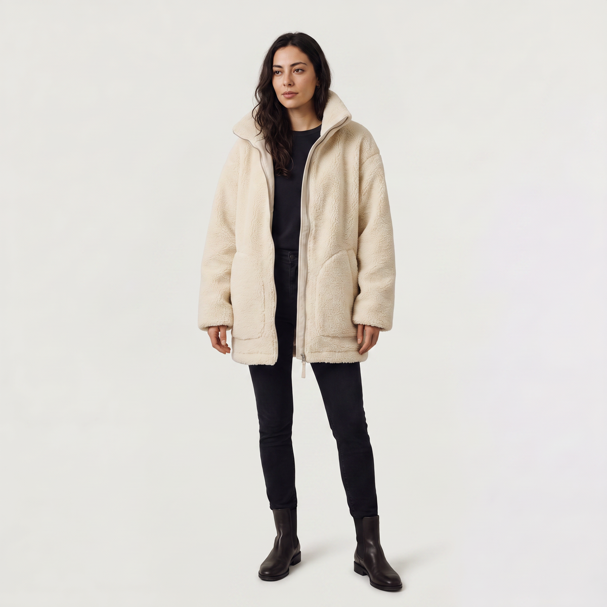 Teddy Fleece Zip-Up Jacket