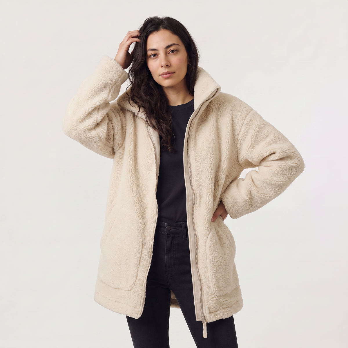 Teddy Fleece Zip-Up Jacket