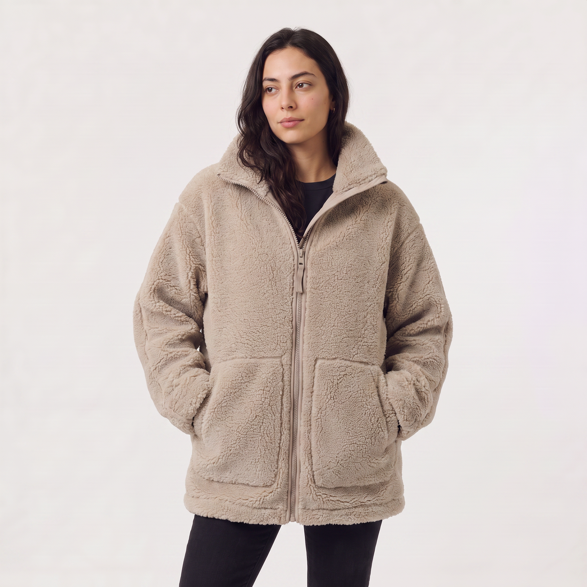 Teddy Fleece Zip-Up Jacket