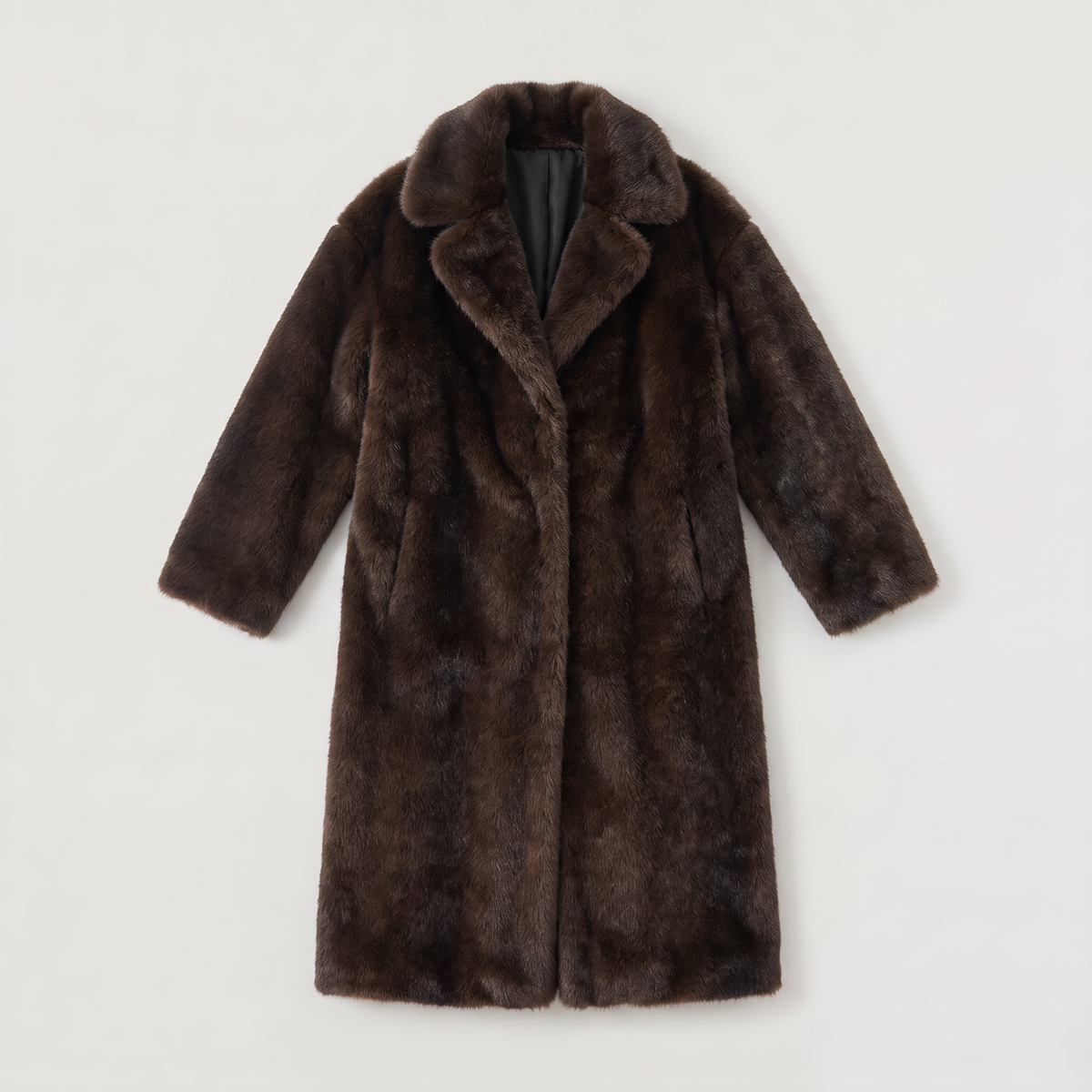 Long Faux Fur Trench Coat
