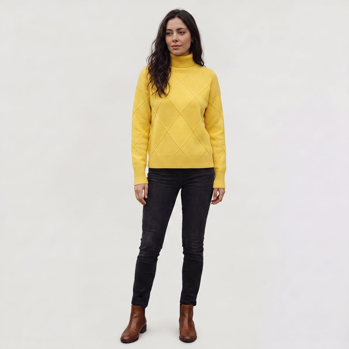 Cable Knit Turtleneck Sweater
