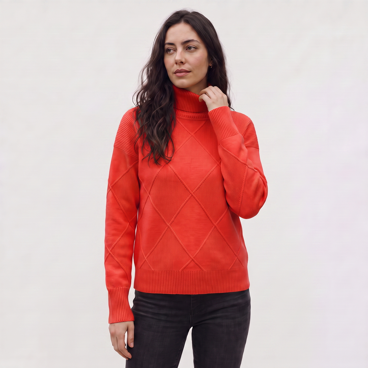 Cable Knit Turtleneck Sweater