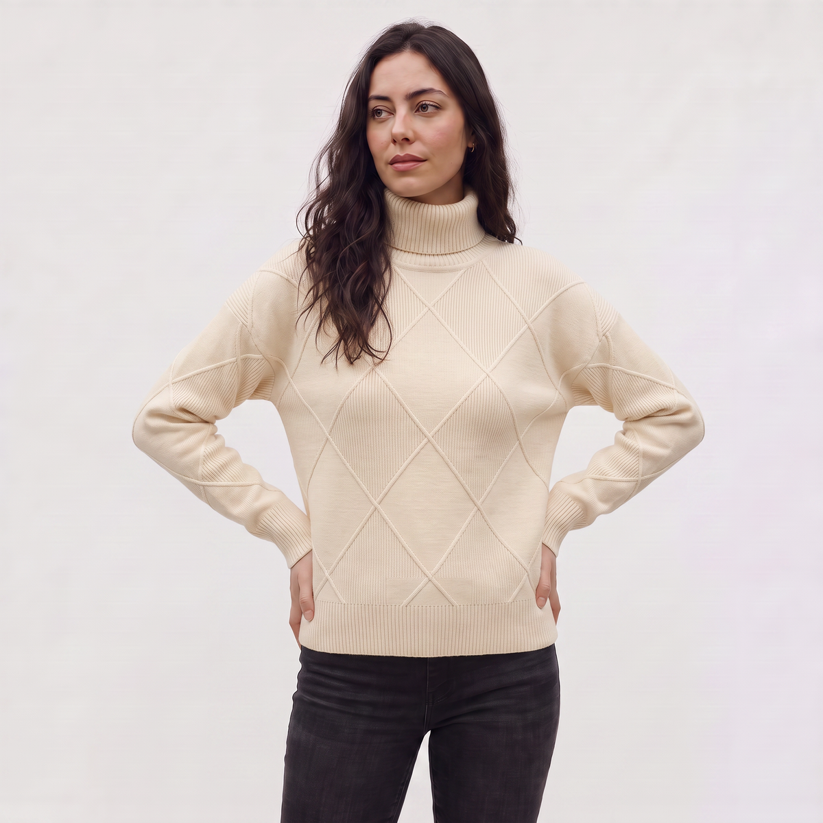 Cable Knit Turtleneck Sweater