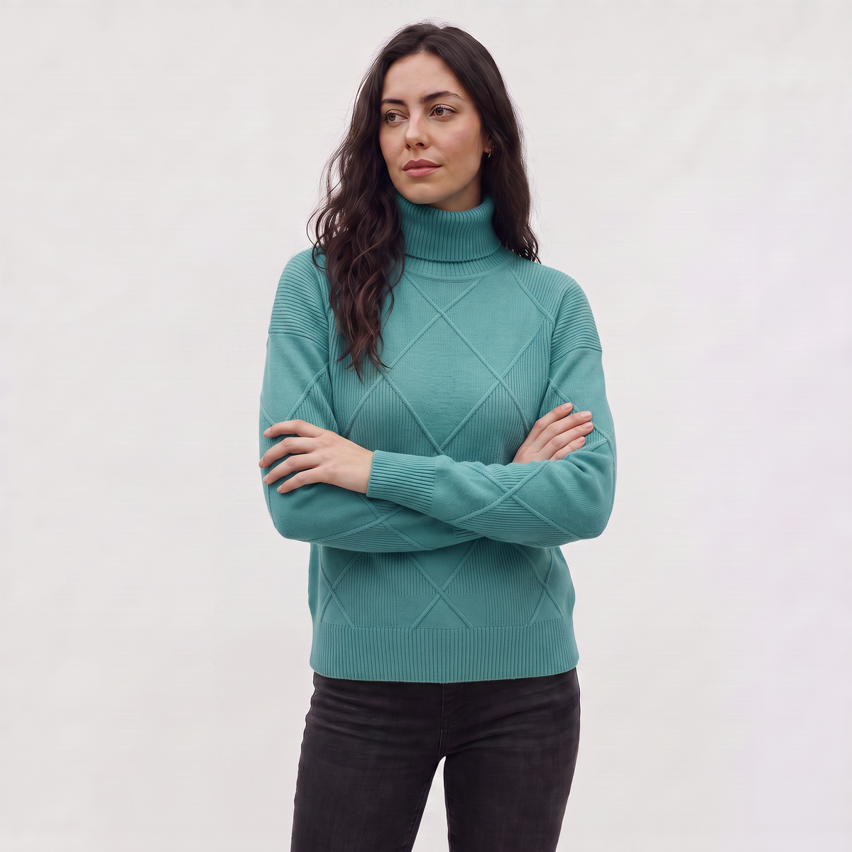 Cable Knit Turtleneck Sweater