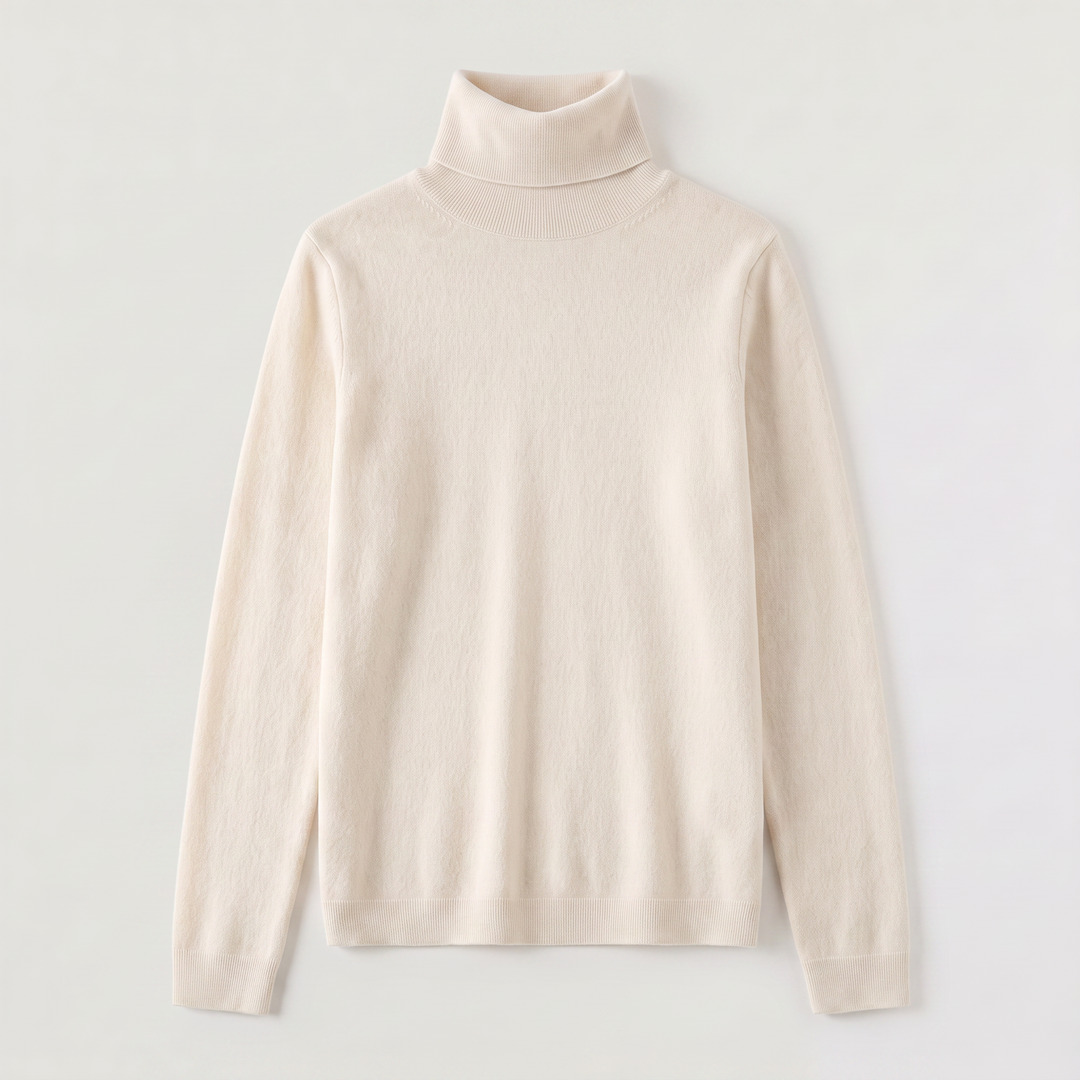 Fine-Knit Turtleneck Sweater
