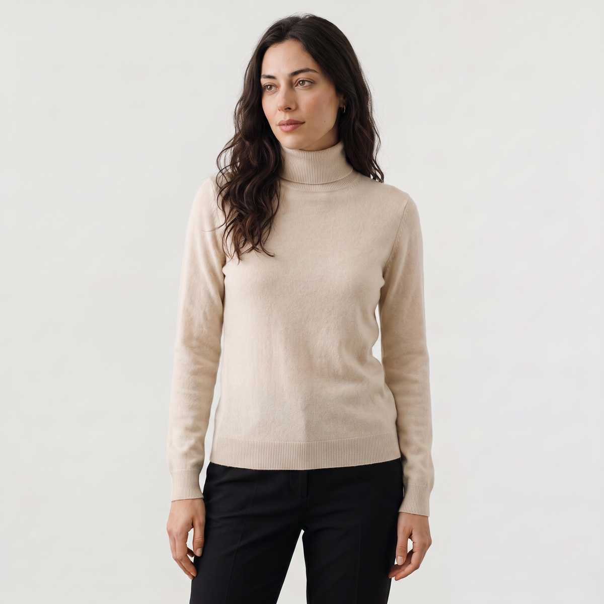 Fine-Knit Turtleneck Sweater