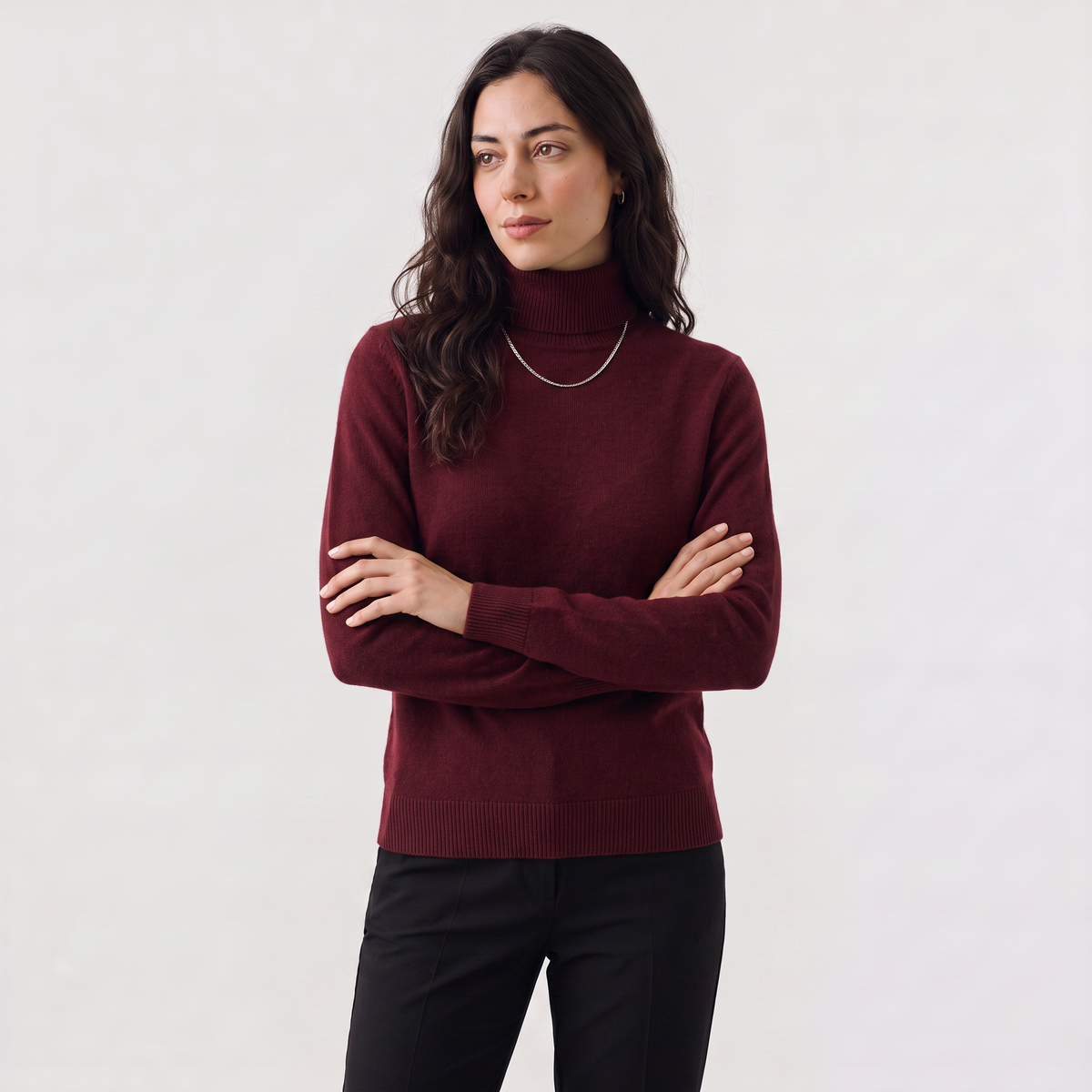 Fine-Knit Turtleneck Sweater