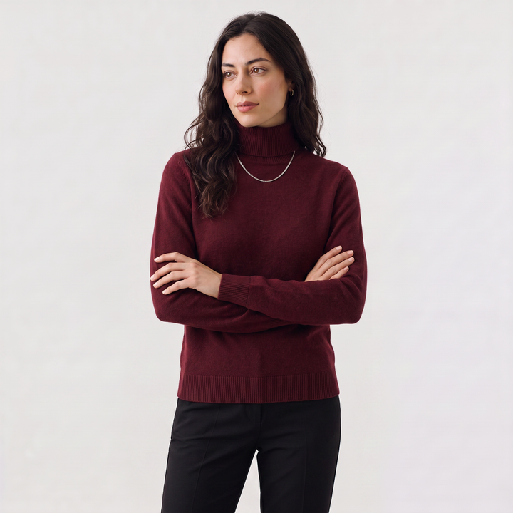 Fine-Knit Turtleneck Sweater