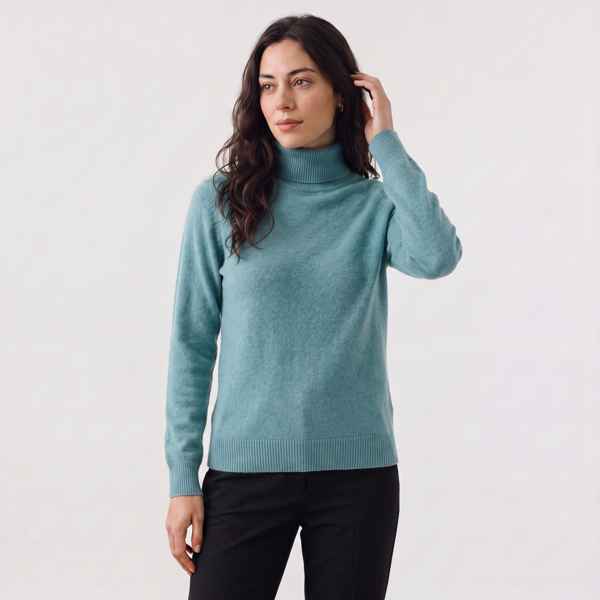 Fine-Knit Turtleneck Sweater
