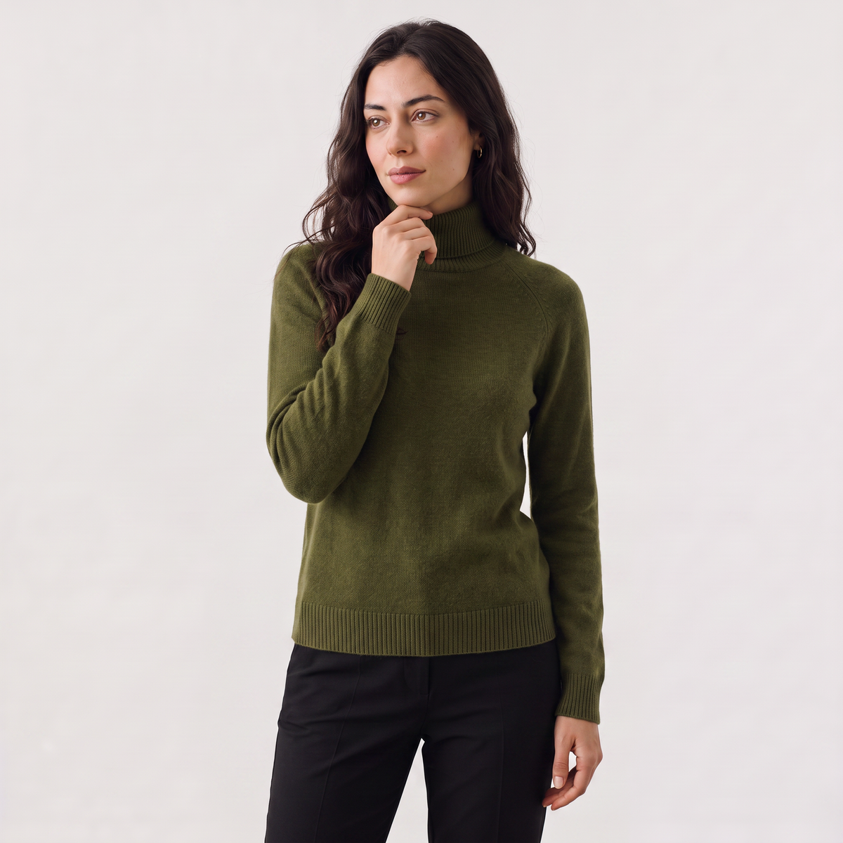 Fine-Knit Turtleneck Sweater