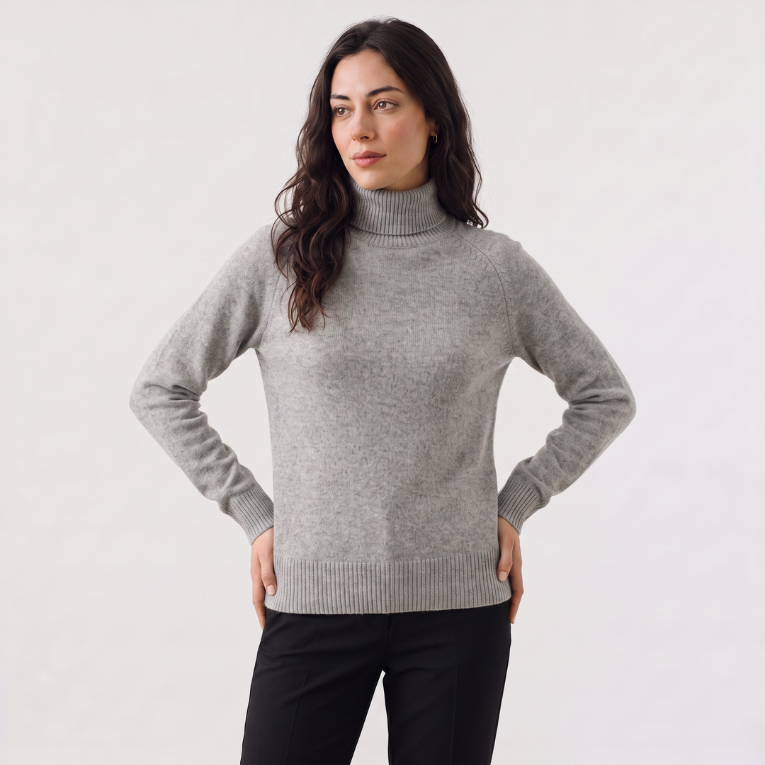 Fine-Knit Turtleneck Sweater